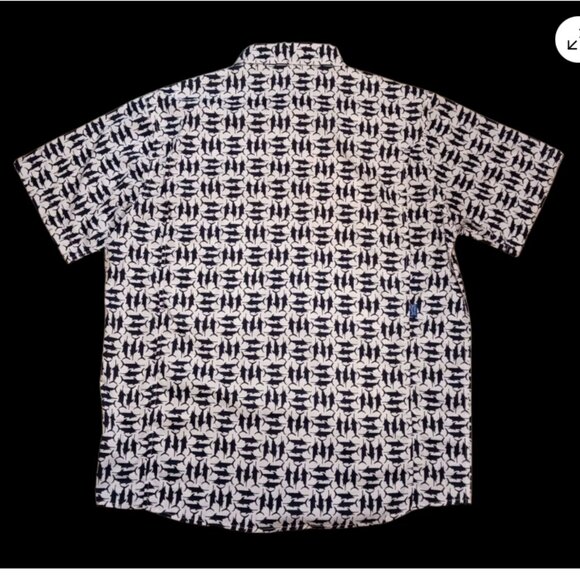 AFTCO Mens Fishing Shirt L Vented Short Sleeve Marlin Swordfish Button Down Fish - Picture 4 of 13